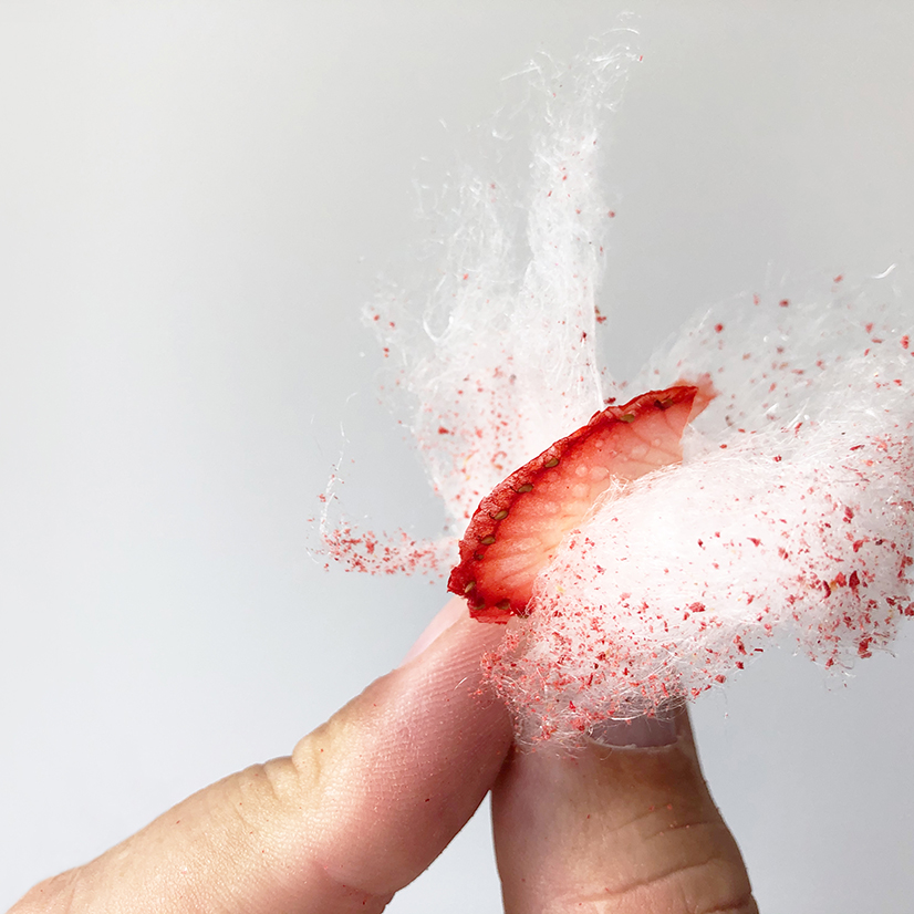 barbe à papa à la fraise