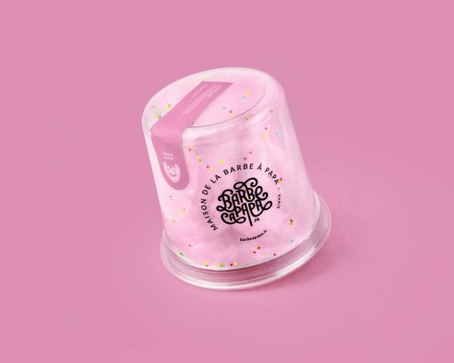 pot de barbe à papa à la fraise - idéal pour anniversaire et fêtes
