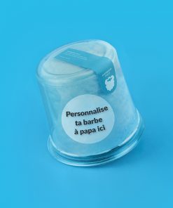 cadeau personnalise barbe à papa framboise bleue